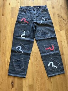 Vintage Evisu Jeans Multi Pocket Size 36x32 Japanese Denim