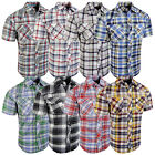 Western Plaid Shirt Short Sleeve Mens Snap Up Flap Pockets LATEST NEW COLORS!!