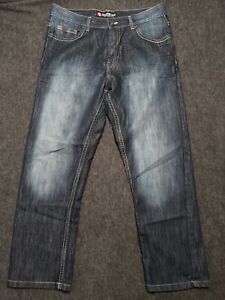 Southpole Jeans Men Size 36x30 Faded Patches Dark Wash Denim