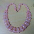 1 Strand 25x10x8mm Natural Rose Quartz Handmade Rectangle Beads Necklace ETY9
