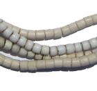Old White Kenya Turkana Beads 5mm Ghana African Cylinder Glass 26 Inch Strand