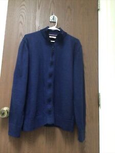 NEW Dale of Norway blue sweater full zip men 100% merino wool, sz 2XL