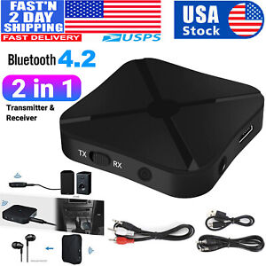 2 in 1 Bluetooth Transmitter Receiver Wireless Stereo Adapter for TV Car Audio