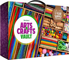 Arts and Crafts Vault - Craft Supplies Kit in a Box for Kids Ages 4 5 6 7 8 9 10