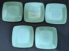 5 Fire King Jadeite Square Charm 8 3/8 Inch Plates
