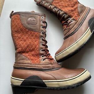 Sorel Tofino Tall Boots Womens Size 9 Brown Waterproof Winter Rain NL1619-801