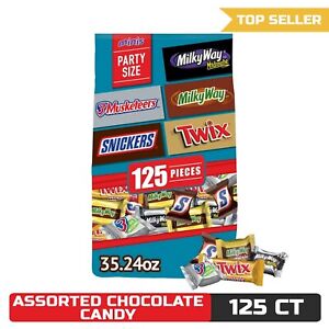 Snickers, Twix, Milky Way,3 Musketeers Assorted Milk Chocolate Candy Bars 125 ct