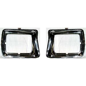 New Headlight Door/Bezel Pack Set of 2 Left & Right Side Chrome F150 Truck F250