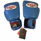 YOKKAO Matrix Blue Leather Muay Thai Training Gloves 12 oz.