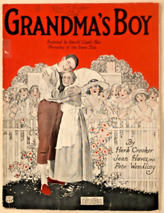 New Listing1922 SILENT FILM STAR sheet music HAROLD LLOYD Pete Wendling GRANDMA'S BOY