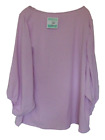 Oddy Womens PLUS Shirt SZ 3X Lilac Powder Puff Curvy LARGE SLEEVES NWT $38.00