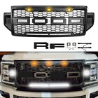 Fit 20-22 Ford F250 F350 F550 Super Duty R Style Front Bumper Grille Matte Black (For: 2022 F-250 Super Duty)