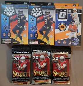 2021 Hanger Box LOT (1) OPTIC (2) MOSAIC (3) SELECT w/red &Yellow Prizm DIE-CUTS
