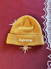 Supreme New Era Mustard Box Logo Beanie Hat Knit Men's FW21 AUTHENTIC