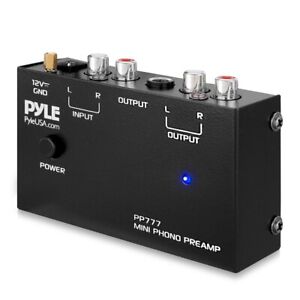Pyle Phono Turntable Preamp Mini Electronic Audio Stereo Phonograph Preamplifier