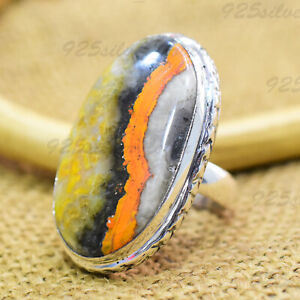 Bumble Bee Jasper Gemstone 925 Sterling Silver New Year Jewelry VV-669