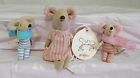 Set of 3 MAILEG Mouse Plush Small Size with Tag Scarf Brother Sister