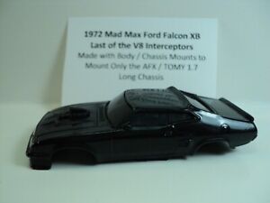HO Slot Car Body Ford Falcon Mad Max Black AFX TOMY Mega-G+ 1.7 Long Chassis
