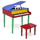30-Key Classic Baby Grand Piano Toddler Toy Wood w/ Music Rack & Bench Colorful