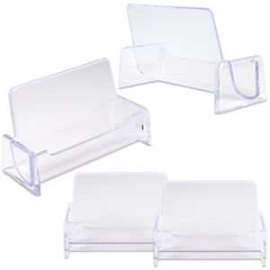 6pcs Clear Acrylic Compartment Desktop Business Card Holder Display Stand
