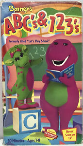 Barney Friends Let’s Play School! VHS Video Tape Classic ABC’s 123’s Songs RARE!