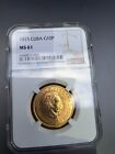 1915 Gold Coin Jose Marti 10 peso NGC MS 61