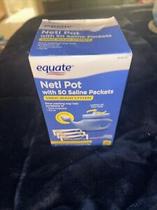 Equate Neti Pot with 50 Saline Packets Nasal Wash System for Sinus Congestion