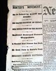CYNTHIANA KY Battle of Brice's Crossroads DAVID HUNTER 1864 Civil War Newspaper