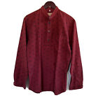 Wah Maker Mens Half Button Shirt Size Small Red