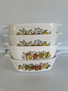 Set of 4 Vintage Corning Ware  Spice of Life # P-43-B Casserole 2 3/4 Cup Dish
