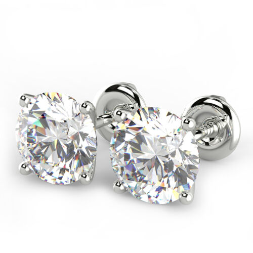 1.44 Ct Round Cut SI1/E Diamond Stud Earrings 14K White Gold