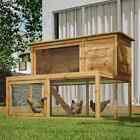 wooden Chicken Coop Backyard Hen House with Run Nesting Box & Tray rabbit duck