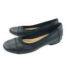 Clarks Collection Sara Bay Women's Size 9.5 M Ballet Flats Black Leather Shoes