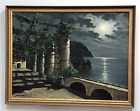 New ListingFramed Carlo Ciappa Oil Painting on Panel Signed Amalfi Coastline Italy 1950s