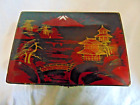 New ListingVintage Hand Painted Japanese Red Lacquer Wood Jewelry Box.