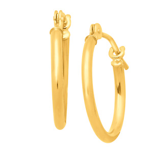 Welry 14mm Essential Huggie Hoop Earrings in 10K Yellow Gold