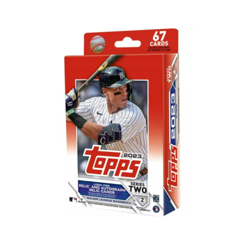 2023 Topps Baseball Series 2 Factory Sealed 67 Card Hanger Pack Box Relics Autos