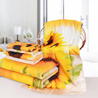 New Listing3Pcs Sunflower Beach Towels Set Include Beach Towel, Hand Towel and Wash Towel