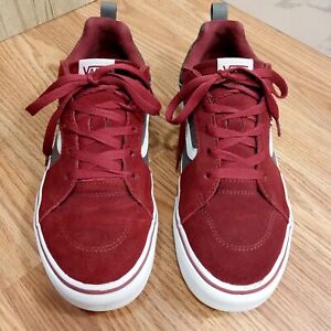 Vans Old Skool Womens 8.5 (Youth Sz 7) EU 39 Suede Burgundy Gray Low Lace Up