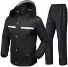 Waterproof Rain-Suit Hooded Raincoat Rain Coat Jacket Poncho Rainwear Camping US
