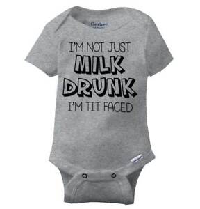 Not Just Milk Drunk Funny Shower Nerdy Gift Unisex Baby Infant Romper Newborn