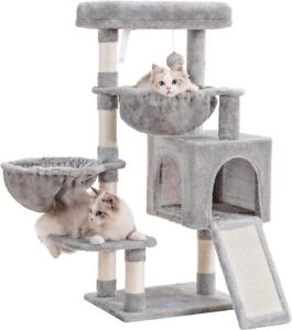 Cat Tree Cat Tower for Indoor Cats, Cat House with Large Padded Bed, Cozy Condo