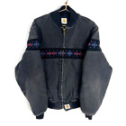 Vintage Carhartt Santa Fe Aztec Full Zip Jacket Large Black Workwear