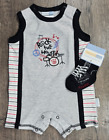 Baby Boy Clothes New Vitamins Baby 3 Month 2pc Rock House Romper Outfit & Socks