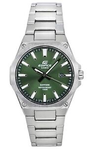 Casio Edifice Analog Stainless Steel Green Dial EFR-S108D-3A 100M Mens Watch