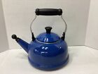 Le Creuset Blue Enamel Whistling Tea Kettle Teapot 1.7 Quarts - EUC