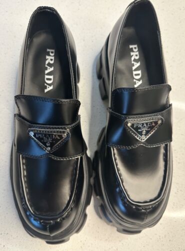 PRADA Monolith loafers shoes size 39