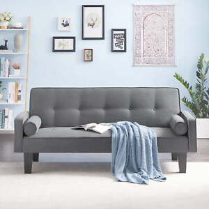 Upholstered Folding Futon Fabric Couch,Recliner Twin Size Futon Bed