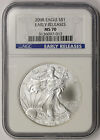 2008 American Silver Eagle $1 MS 70 NGC Early Releases