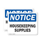 (2 Pack) Housekeeping Supplies OSHA Notice Sign Decal Metal Plastic